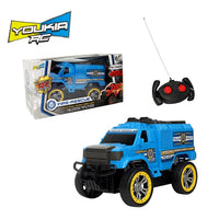 HKM-950739 Blue Remote Control Electric Car 27MHz 4x4 Stunt Vehicle for Kids 1/16 Scale Indoor-Outdoor Use