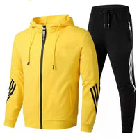 HKM-013843 Men's Coats Customized LOGO Fashion Man Coat Simple Team Sports Suit Hooded Men's Sports Suit Two-piece Set