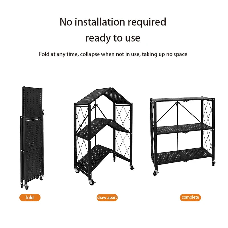 KTX-467347 Multifunctional Folding Kitchen and Bathroom Storage Rack Organizer