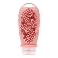 HKM-079315 Portable 100ML Reusable Silicone Travel Shampoo and Lotion Bottle with Cleaning Brushes