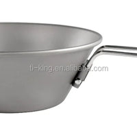 Ti-King 99.6% Pure Titanium Sierra Bowl Pot With Lid Folding Handle for Camping Hiking
