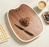 Food-Safe Wenge Wood Cutting Board, Cartoon Design, Thickened & Mold-Resistant