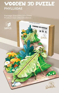 HKM-855891 Wooden 3D Insect Puzzle Set - Butterfly and Bee Models for Kids Educational Fun