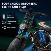 Electric Bike, Electric Mountain Bike with 48V 17.5Ah Removable Larger Battery 20'' Tire E Bike, Adult Electric Bicycles