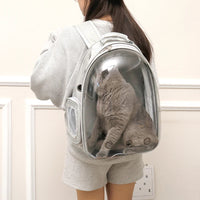 HKM-390227 Transparent Space Capsule Pet Carrier Backpack for Small Animals - Breathable and Portable for Outdoor Travel