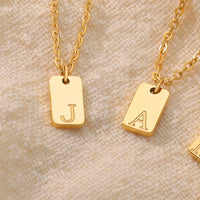 HKM-511123 Bar Necklace Blank Pendant for Engrave Custom Necklace Letters Gold Pated Letter Necklace Custom Moissanite Pendant