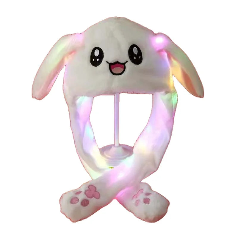 KTX-784531 LED Plush Bunny Hat with Glow in the Dark Features and Moving Ears