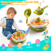 HKM-460371 Dinosaur 4 in 1 Pop Up Board Game for Kids - Electronic Musical Bouncing Turntable Fishing Fun