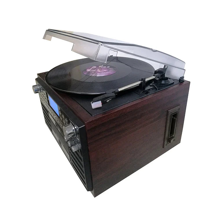 KTX-218963 Versatile Vinyl Record Player and CD Recorder Turntable with Modern Design