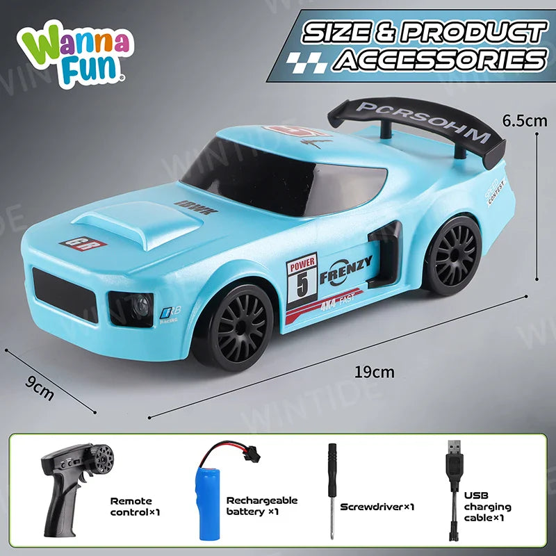 HKM-920275 1:24 High-Speed RC Drifting Stunt Racing Car with USB Charging and 50M Control Range for Indoor/Outdoor Fun