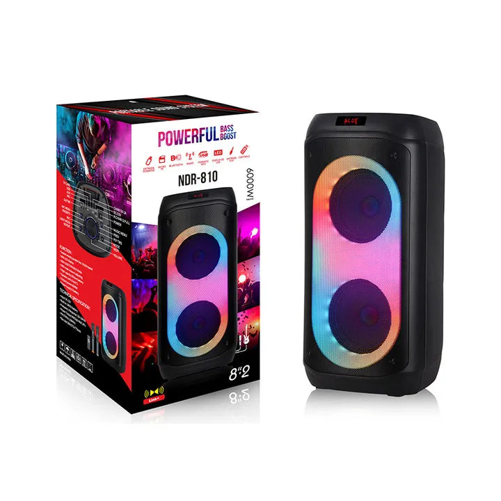 KTX-759059 Portable Dual 8 Inch Party Speaker with Powerful Bass and Wireless Functionality