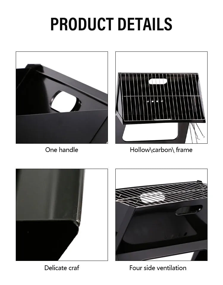 HKM-453971 Portable Folding Charcoal BBQ Grill for Outdoor Camping and Picnic
