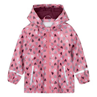 HKM-129107 Waterproof Two-Piece Fleece-Lined PU Children's Jackets t Zipper Closure Cartoon Softshell Rainwear Girl's Clothing Kids