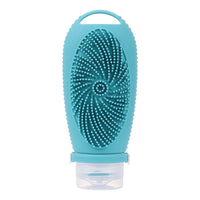 HKM-079315 Portable 100ML Reusable Silicone Travel Shampoo and Lotion Bottle with Cleaning Brushes