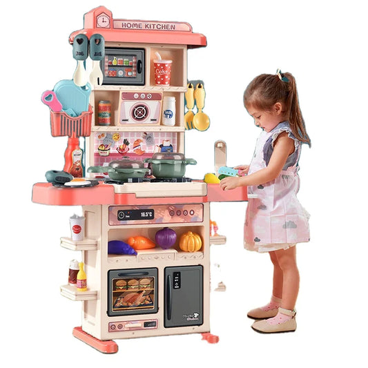 KTX-782227 43PCS Mini Kitchen Play Set with Cooking Sink and Accessories for Kids