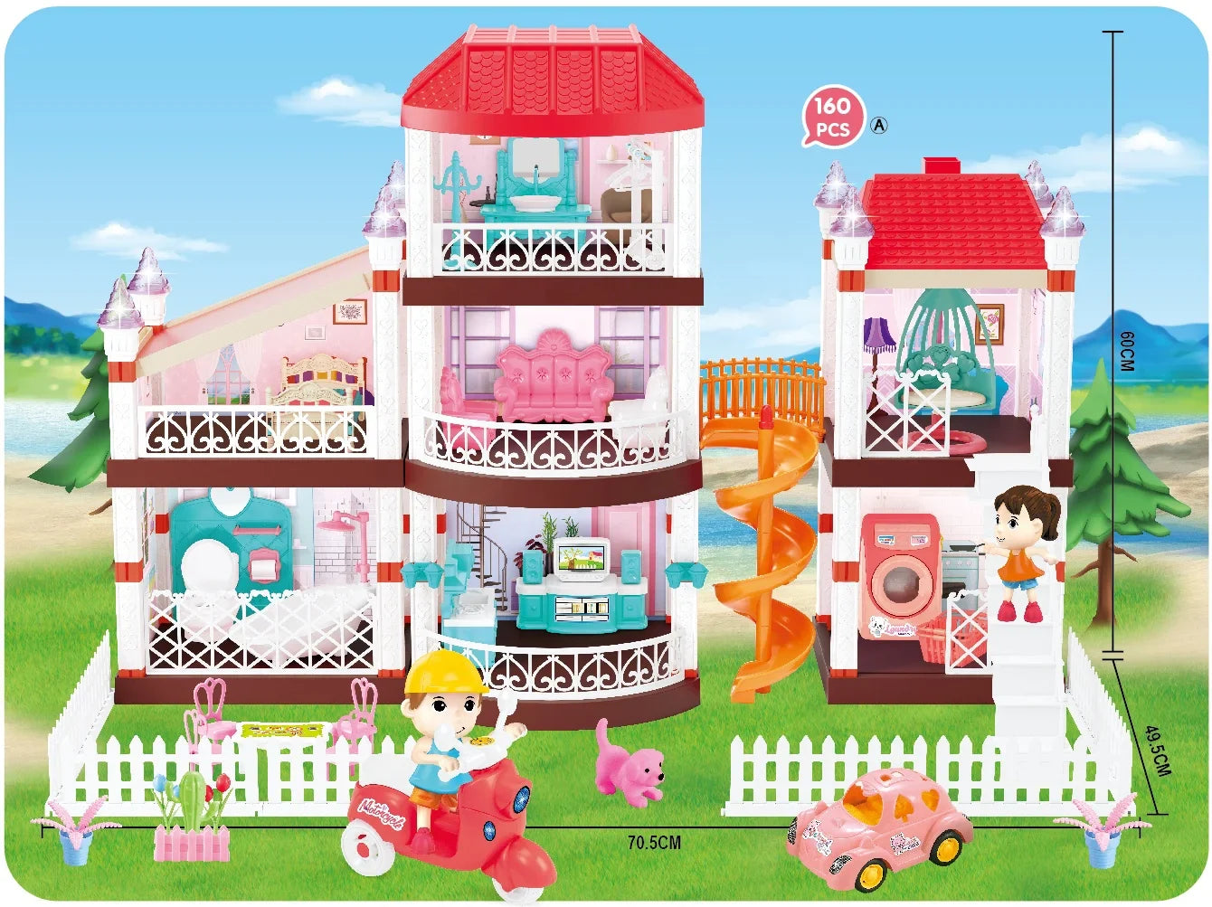 KTX-224019 Educational Light and Music Plastic House Play Set for Kids