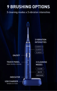 HKM-536915 Custom Shaped Type C Sonic Self-Cleaning Extra Soft Electric Toothbrush with Replacement Heads
