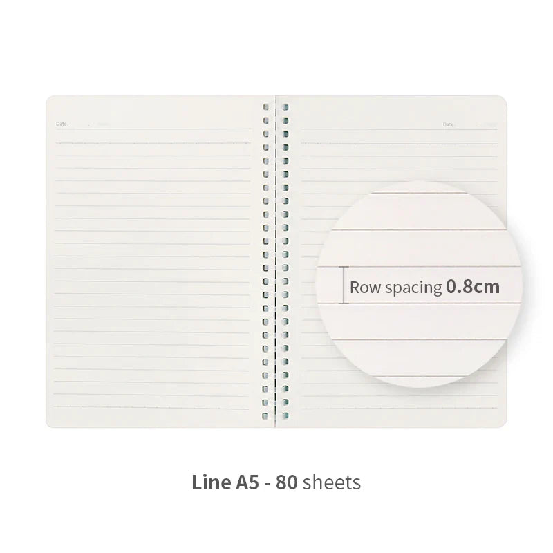 KTX-390995 Cute Animal Pattern A5 Soft Ring Spiral Bound Notebook with PP Cover