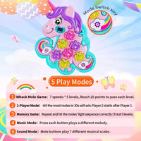 HKM-820819 Interactive Unicorn Hammer Mole Game for Kids Ages 5-13 - Educational Fun and Engagement