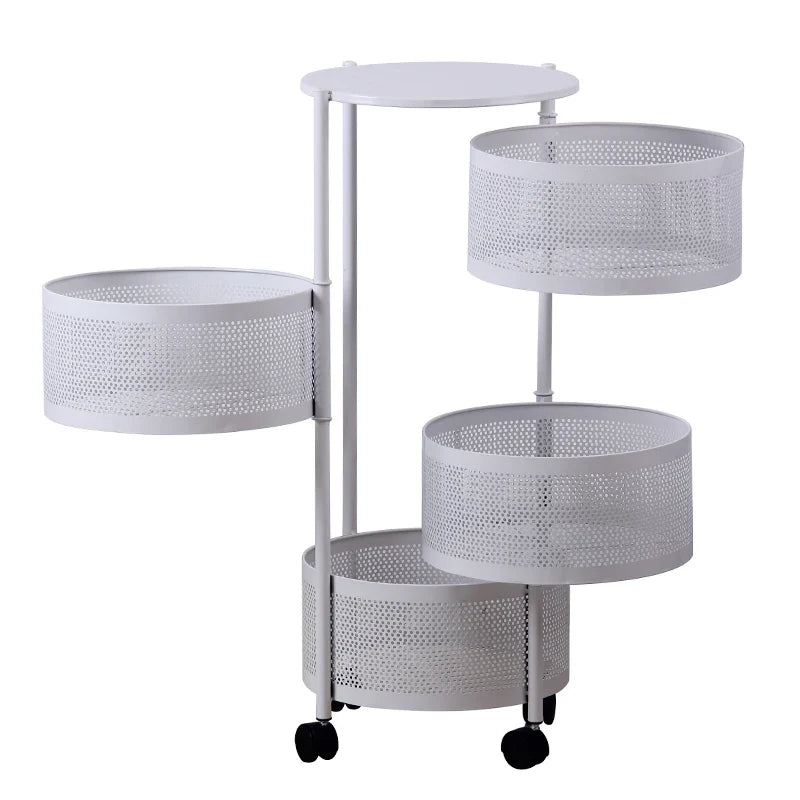 KTX-646995 Three-Tier Rolling Kitchen Cart with Mobile Storage and Wheels