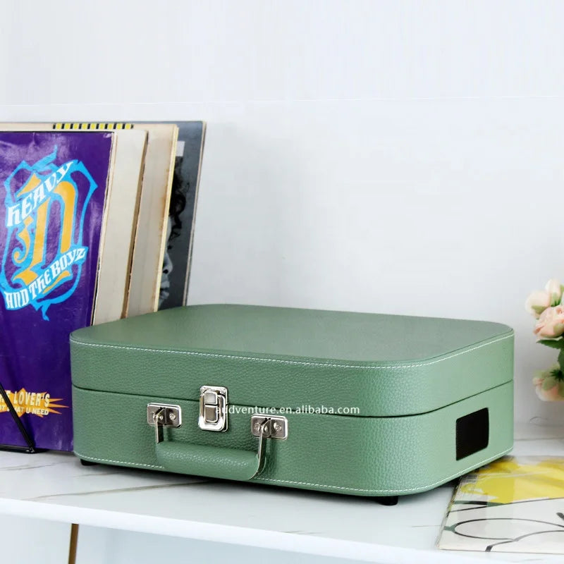 KTX-415571 Bluetooth Vinyl Record Player with PU Leather Elliptic Design Suitcase