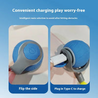 HKM-784595 Interactive Electric Cat Toy Ball with Plush Tail - Smart Charging Pet Toy for Indoor Cats