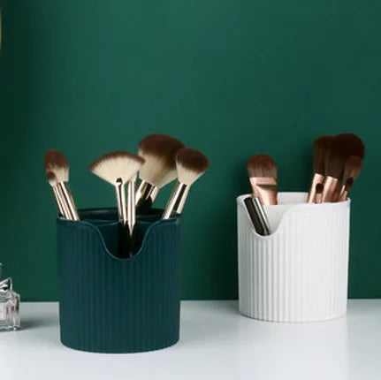 KTX-548691 360° Rotating Makeup Organizer with Lid and 2 Drawers – Space-Saving Skincare Storage Solution