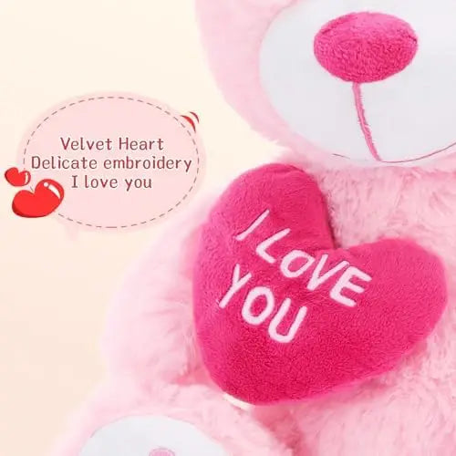 KTX-210515 12-Inch Pink Soft Plush Teddy Bear Toy for Kids and Adults - Ideal Valentine's Day Gift
