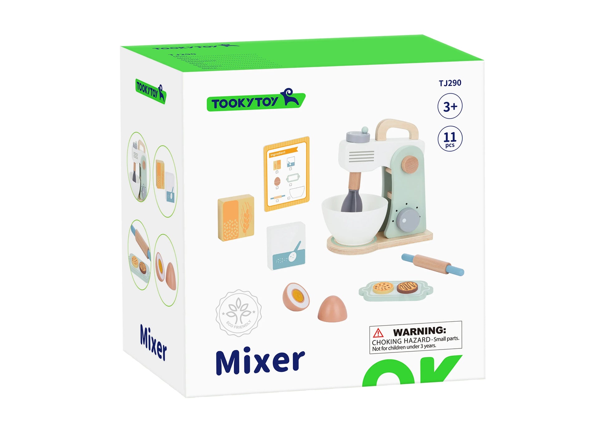 KTX-373203 Wooden Kitchen Food Toy Mixer Blender Set for Kids Pretend Play