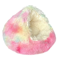 HKM-586835 Plush Round Winter Warm Cat and Dog Bed - Soft, Comfortable, and Machine Washable