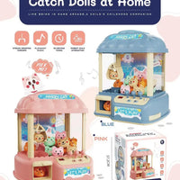 HKM-933779 Mini Doll Catching Machine for Kids - Coin-Operated Toy for Home Use