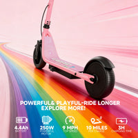 US EU DE UK Stock 250W Lightweight Two-Wheel Foldable Electric Scooter for Children Pink Girls with Non-slip Pedal Seat Included