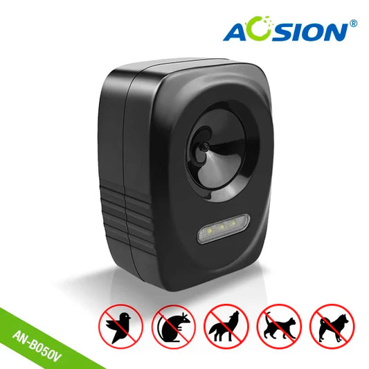 HKM-650067 Solar-Powered Ultrasonic Animal Repeller with Laser for Effective Pest Control