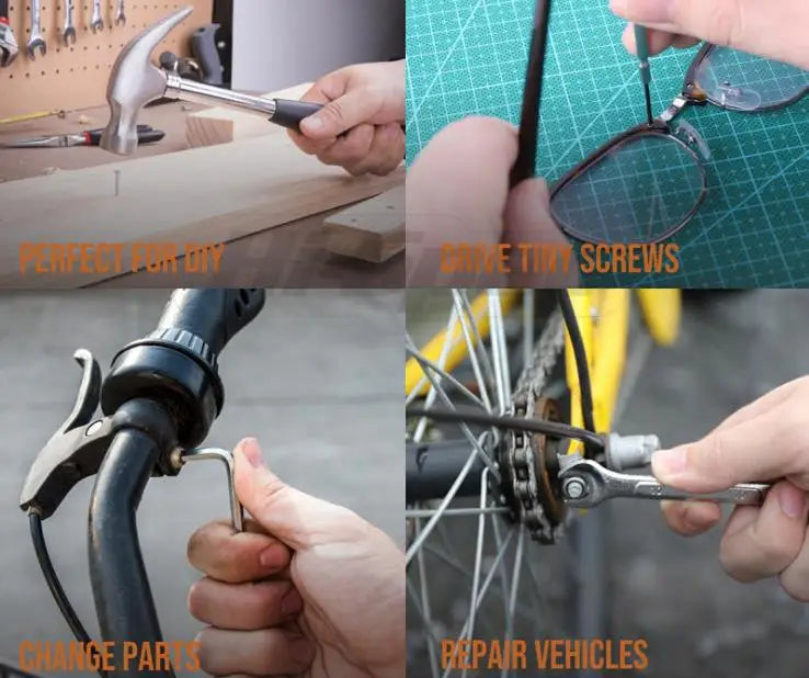 KTX-591955 Carbon Steel Tool Kit Set: Wrench, Screwdriver, and Ruler for Automotive and Handyman Use