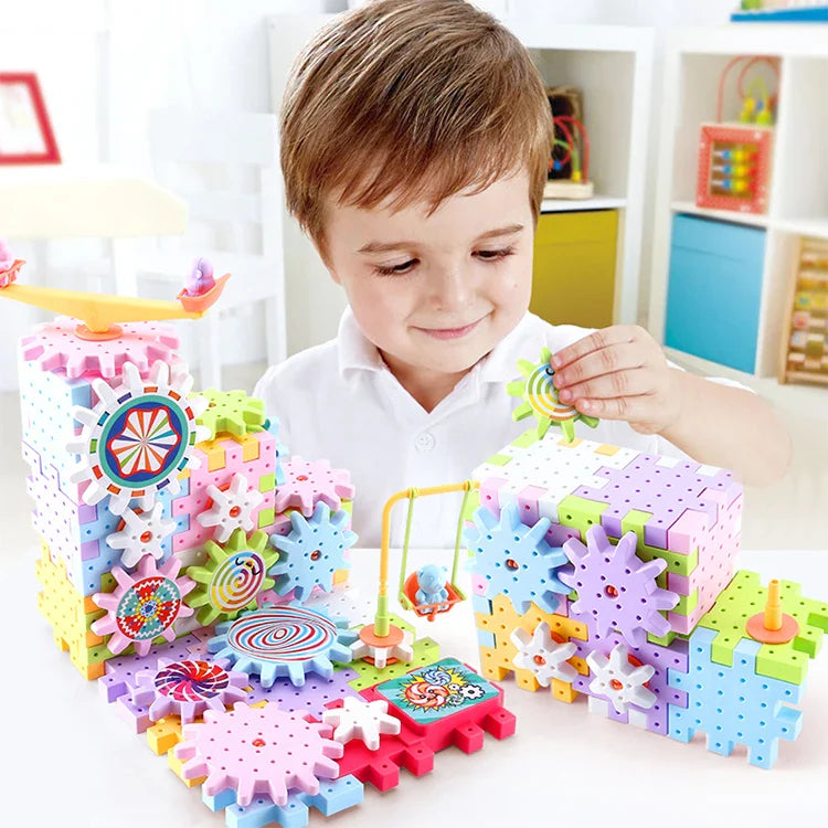 KTX-766099 203-Piece Electric DIY Stacking Building Blocks Set for Kids - Eco-Friendly ABS Plastic Wall Train Track