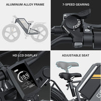 HKM-3527891 Adult: 750W Motor, 20 MPH Top Speed, 48V System and 48V 15.0Ah Battery Electric Bicycle for Daily Commuting