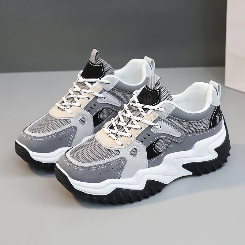 HKM-540435 SH201 New Colored Mesh Women's Board Shoes Summer Breathable Thick Sole Running Shoes Student Fashion Casual Shoes