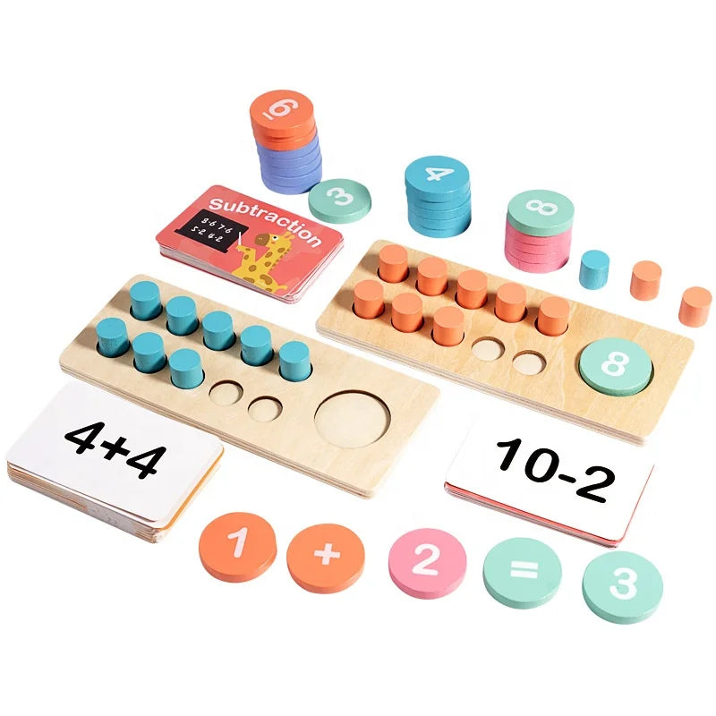 KTX-426067 Wooden Number Cognition Learning Toys for Preschool and Toddlers
