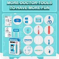 HKM-967699 3 in 1 Kids Medical Pretend Playset with Stethoscope and Surgical Light