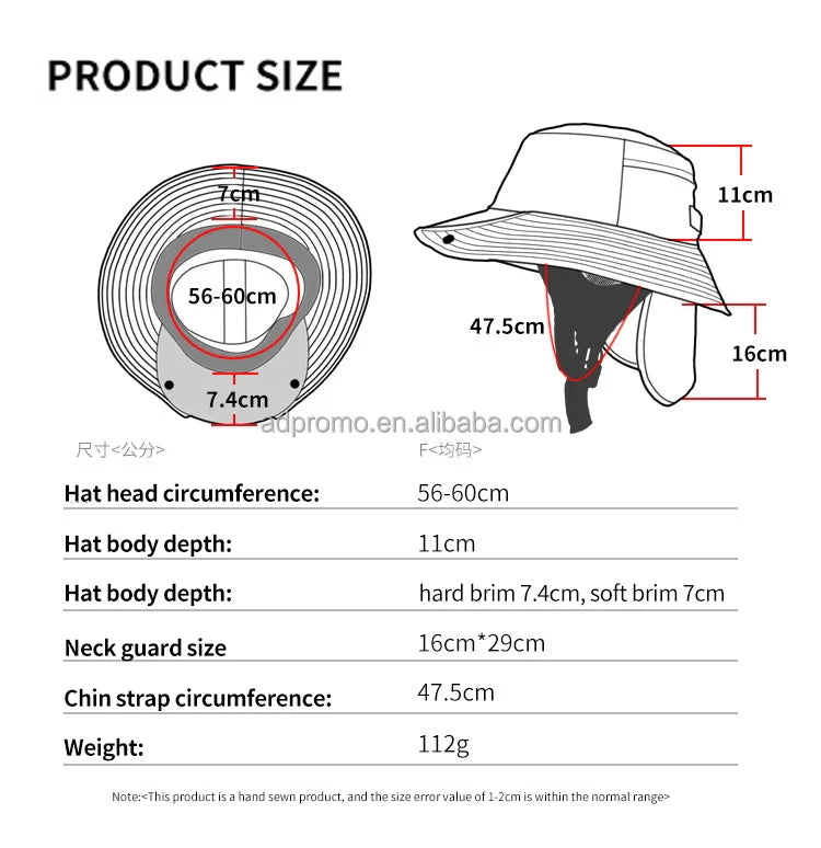 HKM-190675 UPF 50+ Sun Protection Bucket Hat for Outdoor Water Sports and Activities