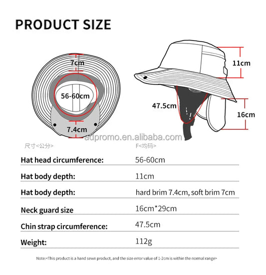 HKM-190675 UPF 50+ Sun Protection Bucket Hat for Outdoor Water Sports and Activities