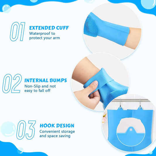 HKM-340499 Heat Resistant Silicone Pet Grooming Gloves for Comfortable Bathing and Massaging