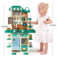 HKM-345107 48-Piece Realistic Kitchen Play Set with Lights and Sounds for Kids Ages 5 and Up