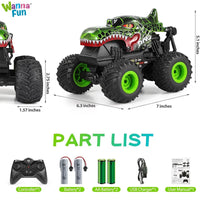 HKM-934931 360° Rotating Remote Control Dinosaur Stunt Truck - 2.4G Electric Crawler for Indoor and Outdoor Play