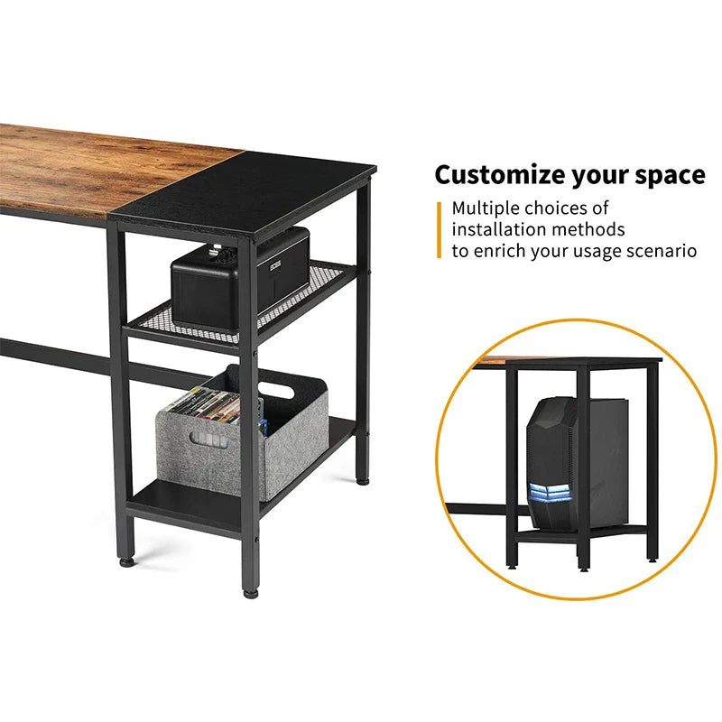 KTX-251603 L-Shaped Modern Office Desk - Luxury Wood Chipboard Corner Computer Table for Study