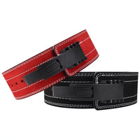 HKM-452819 Leather Weightlifting Belt - 10mm Thick Cowhide, 4-Layer Design, Lever Closure