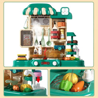 HKM-345107 48-Piece Realistic Kitchen Play Set with Lights and Sounds for Kids Ages 5 and Up