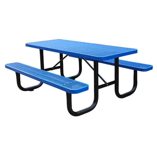 KTX-858387 Commercial Steel Picnic Table and Bench Set for Outdoor Dining and Events