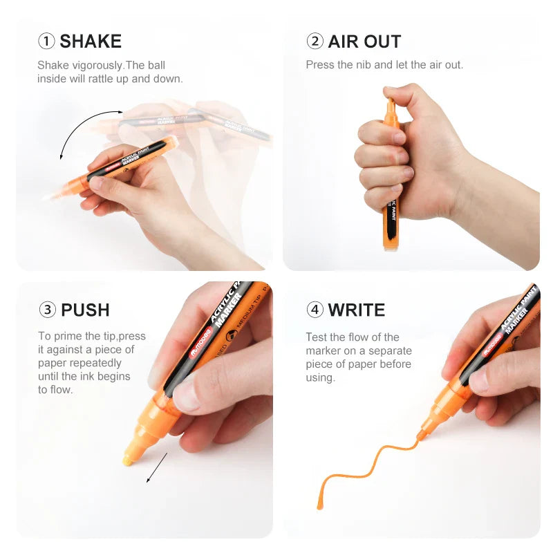 KTX-754899 Custom Logo Large Capacity Water-based Acrylic Paint Marker Set for Student Drawing