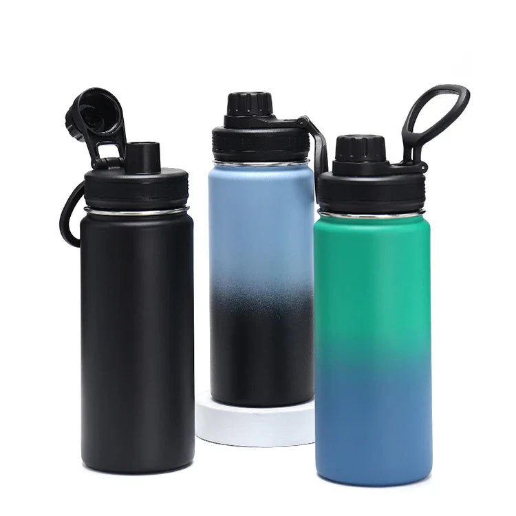 HKM-240403 Large Capacity Outdoor Sports Kettle with Straw - Multi-color 304 Stainless Steel, BPA Free